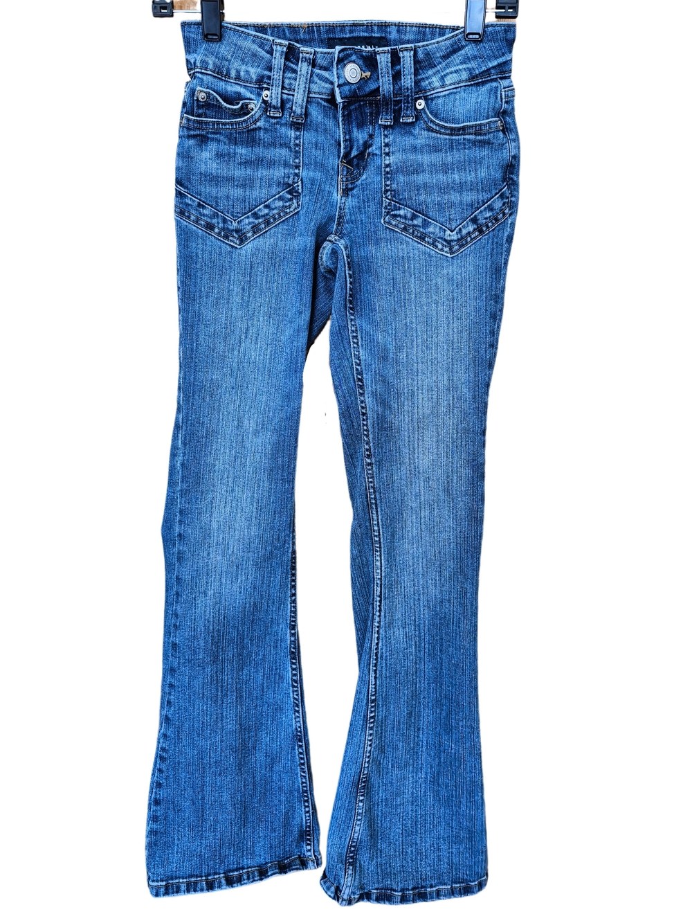 Aeropostale Flare Jeans Size 00 Regular Medium Wash Low Rise Stretch Denim Y2K